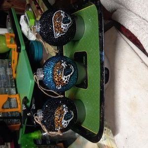 Set of 3 Handmade Jacksonville Jaguars xmas ornaments
